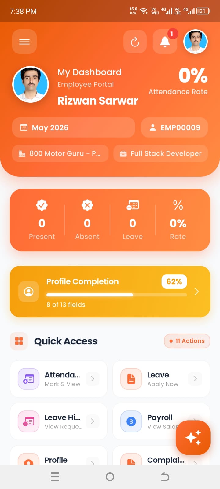 DevNest HRM mobile app