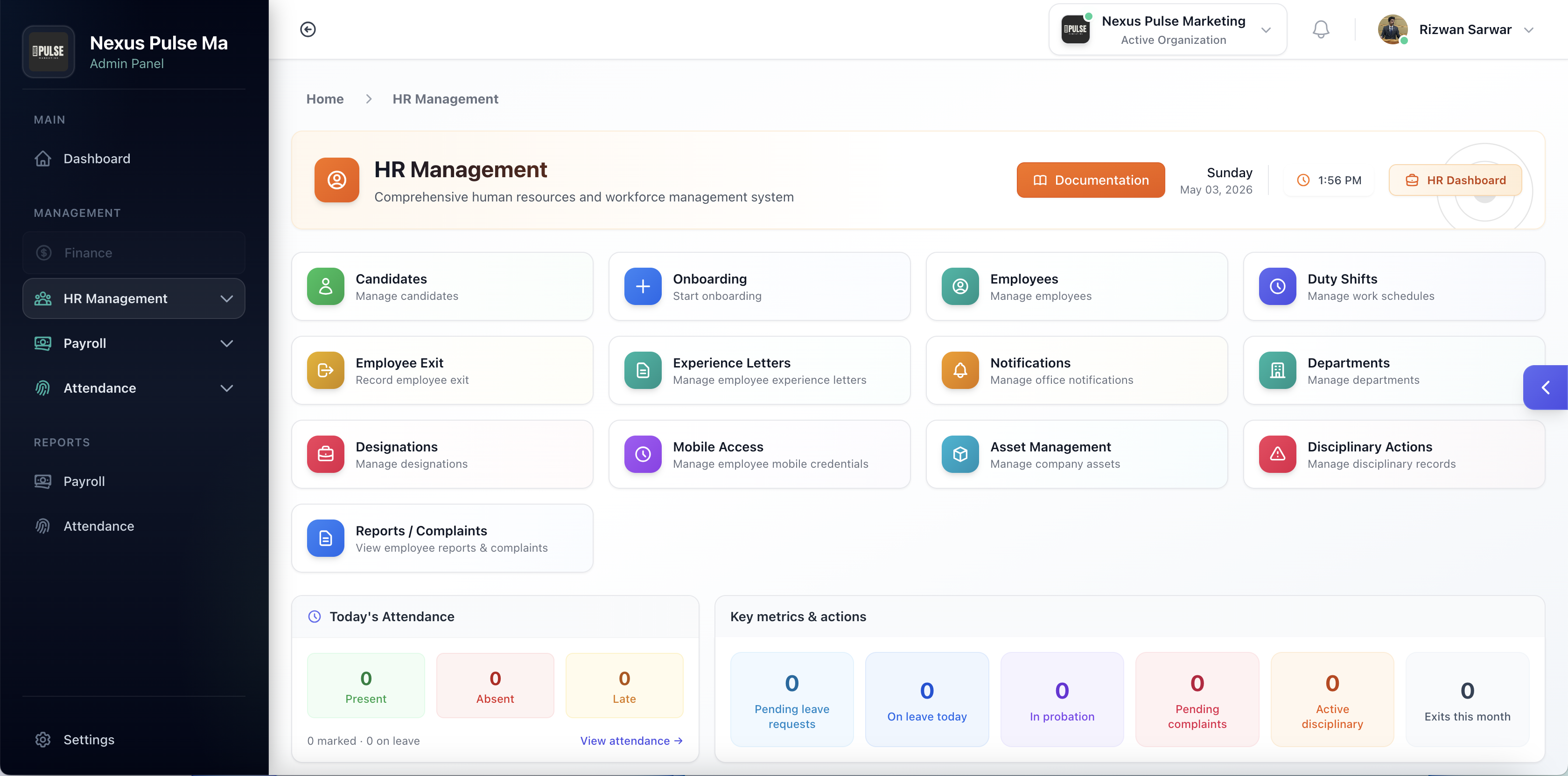 DevNest HRM — platform and administration